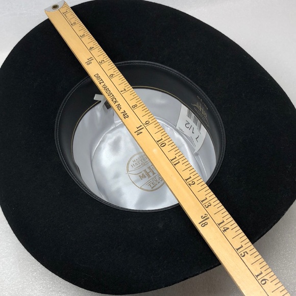 Master Hatters Of Texas Western Cowboy Hat In Black Quality Beaver Blend Felt - Picture 12 of 16